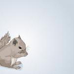 Baby Squirrel on Blue - Ill..