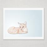 Peach Tabby Cat - Blue Illu..