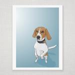 Begging Beagle Dog Portrait..