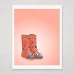 Lady Bug Rain Boots Illust..
