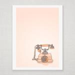 Coral Pink Vintage Phone -..